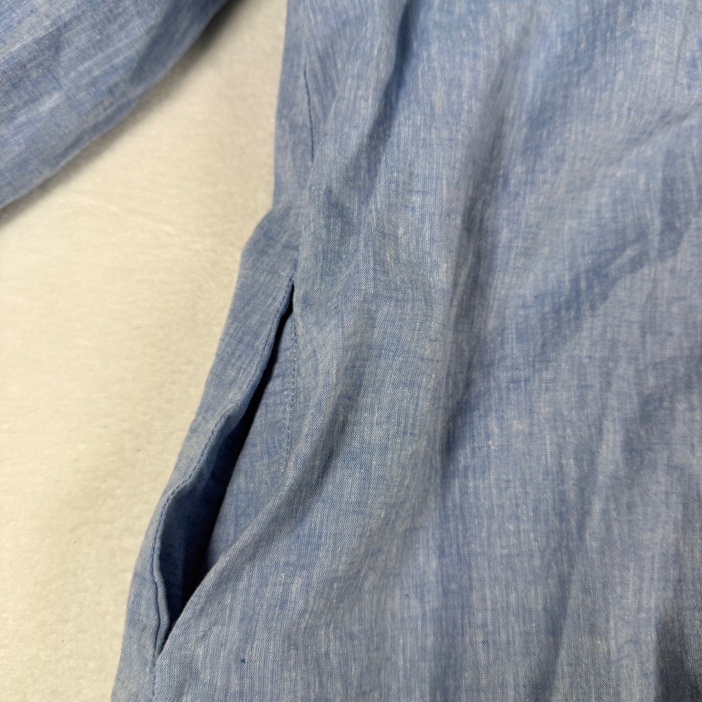 Tuckernuck Tunic Dress Womens XXL Blue Cotton Coastal Ruffle Puff Sleeve Pockets - Picture 3 of 9